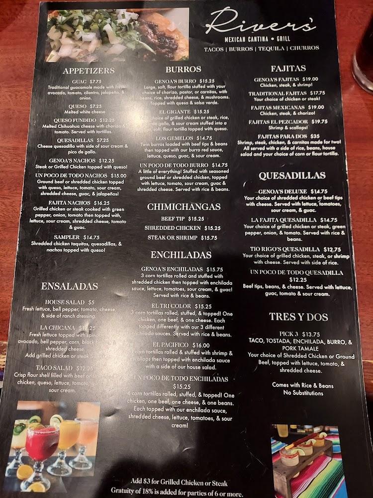 Rivers' Mexican Cantina & Grill Menu image 2